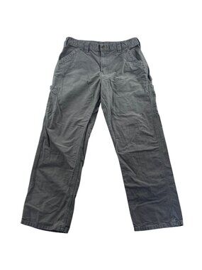 Carhartt Mens Work Pants 35x30 Measured Gray 100% Cotton Original Dungaree Fit
